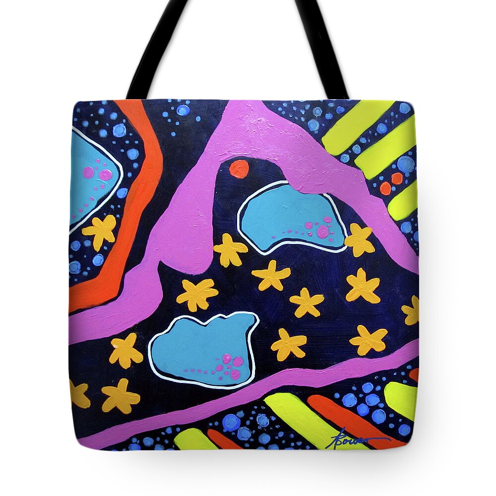 Abstract Tote Bag featuring the painting Radical by Adele Bower