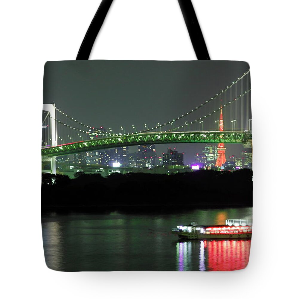 Tokyo Tower Tote Bag featuring the photograph Rainbow Blidge by I Am Happy Taking Photographs.