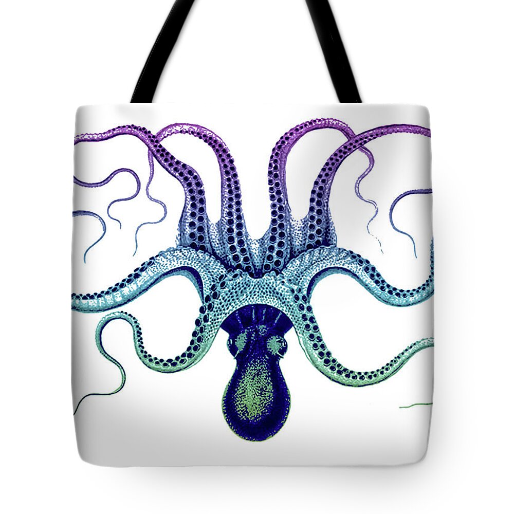 Rainbow Octopus Tote Bag featuring the drawing Rainbow Octopus by Susan Maxwell Schmidt