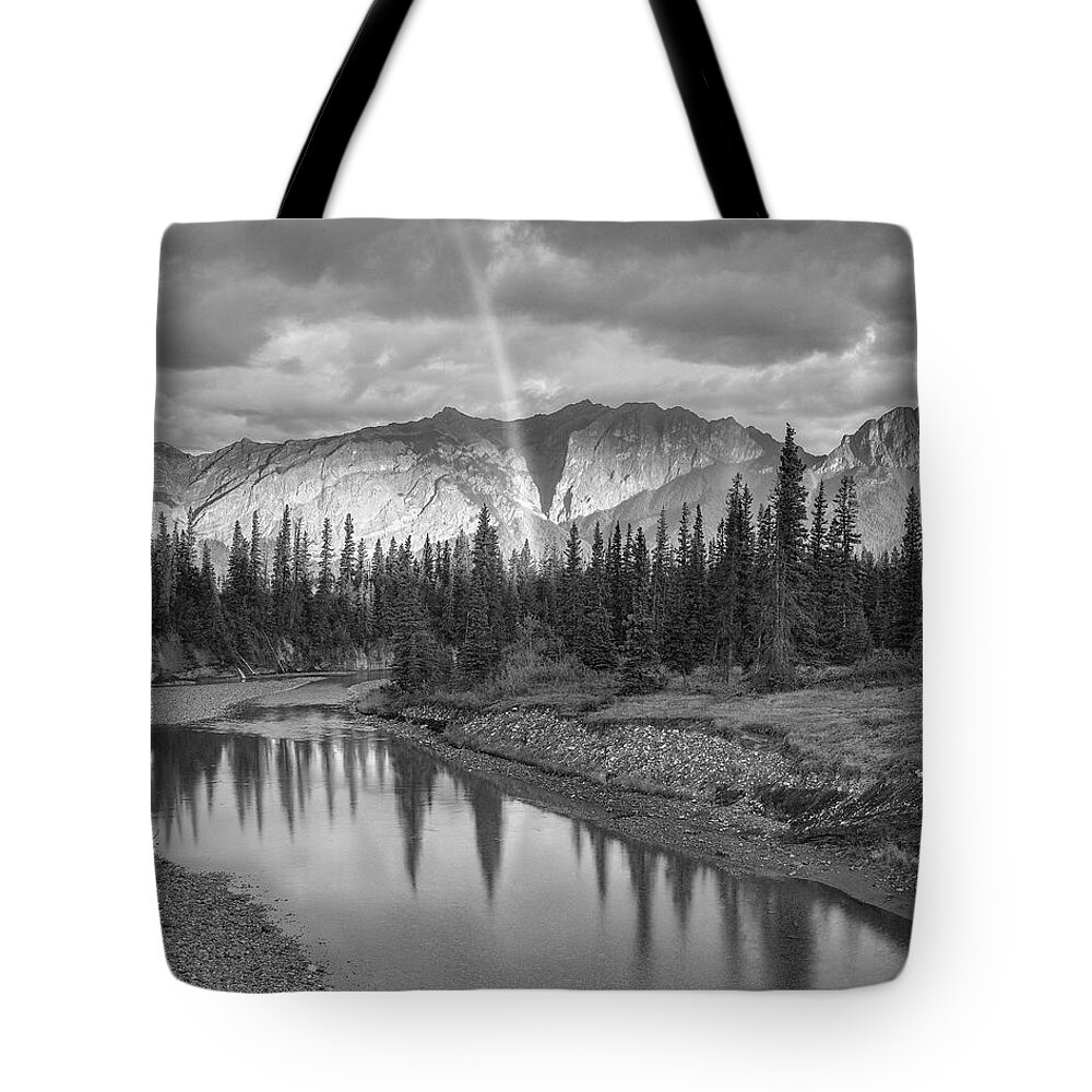 Disk1215 Tote Bag featuring the photograph Rainbow Over Fairholme Range by Tim Fitzharris