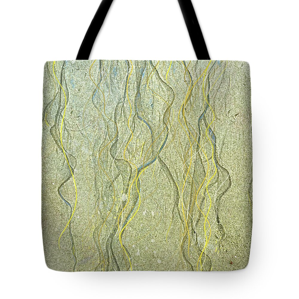 Abstract Tote Bag featuring the digital art Rapunsel on the Beach by Gina Harrison