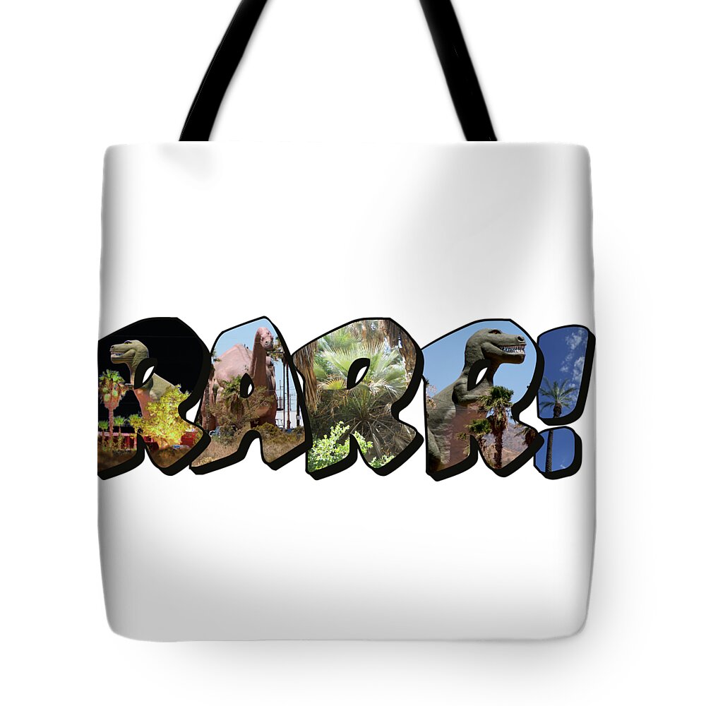 Large Letter Tote Bag featuring the photograph RARR Big Letter Dinosaurs by Colleen Cornelius