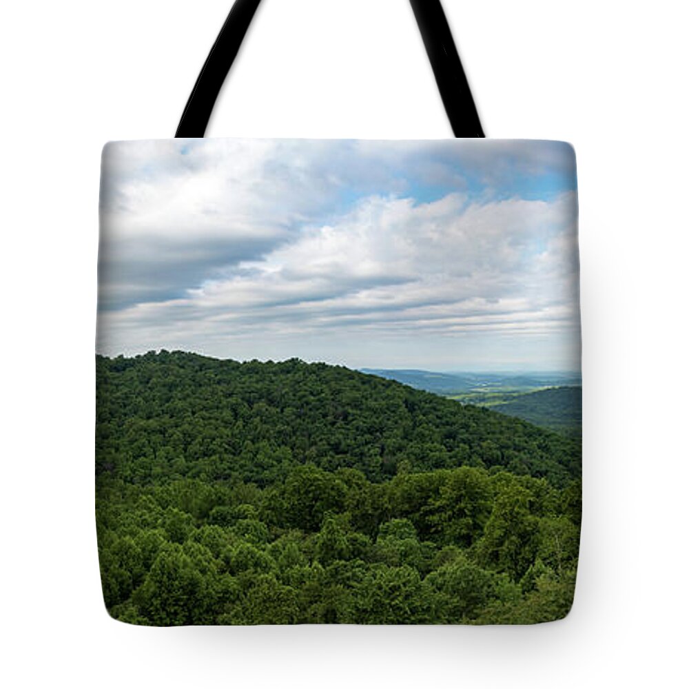 Appalachian Trail Tote Bag featuring the photograph Raven Rocks Overlook Panorama by Natural Vista Photo