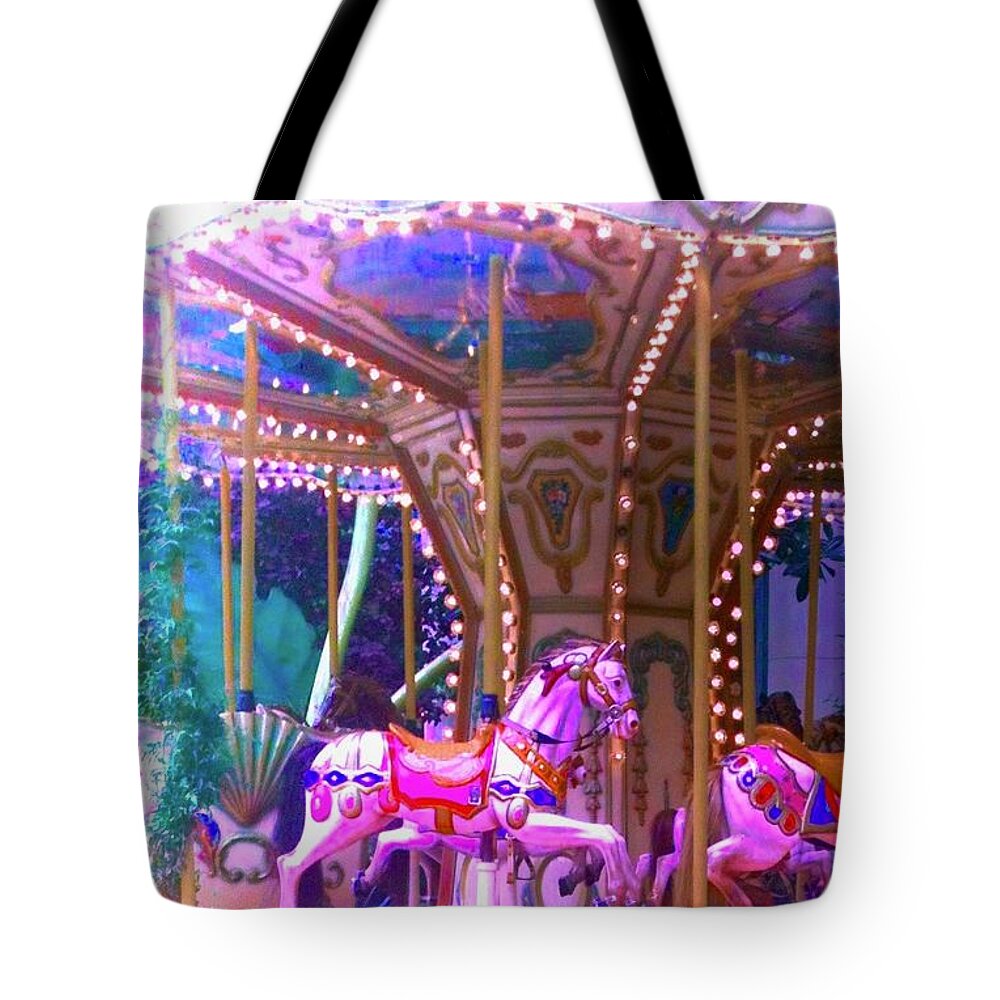 Photo Stream Tote Bag featuring the photograph Reach for the Brass Ring by Debra Grace Addison