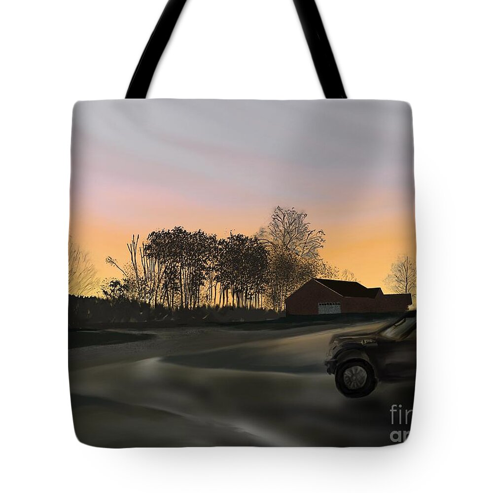 Gone At Dawn Tote Bag featuring the digital art Ready to Roll by Joel Deutsch
