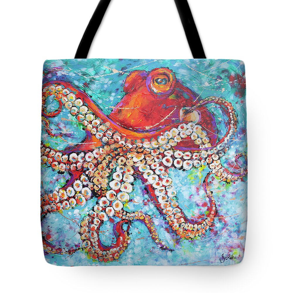 Octopus Tote Bag featuring the painting Giant Pacific Octopus by Jyotika Shroff