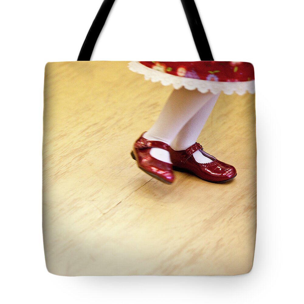 Mary Janes Tote Bag featuring the photograph Red Shoes by Carlos Luis Camacho Photographs