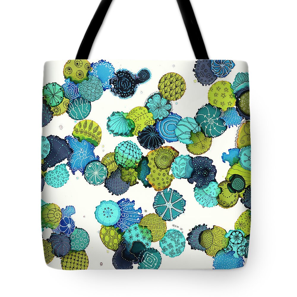 Ink Tote Bag featuring the painting Reef Encounter #5 by Kathryn Riley Parker