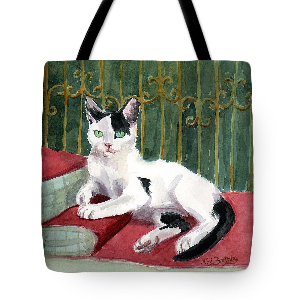 Cat Tote Bag featuring the painting Regal Deano by Mimi Boothby