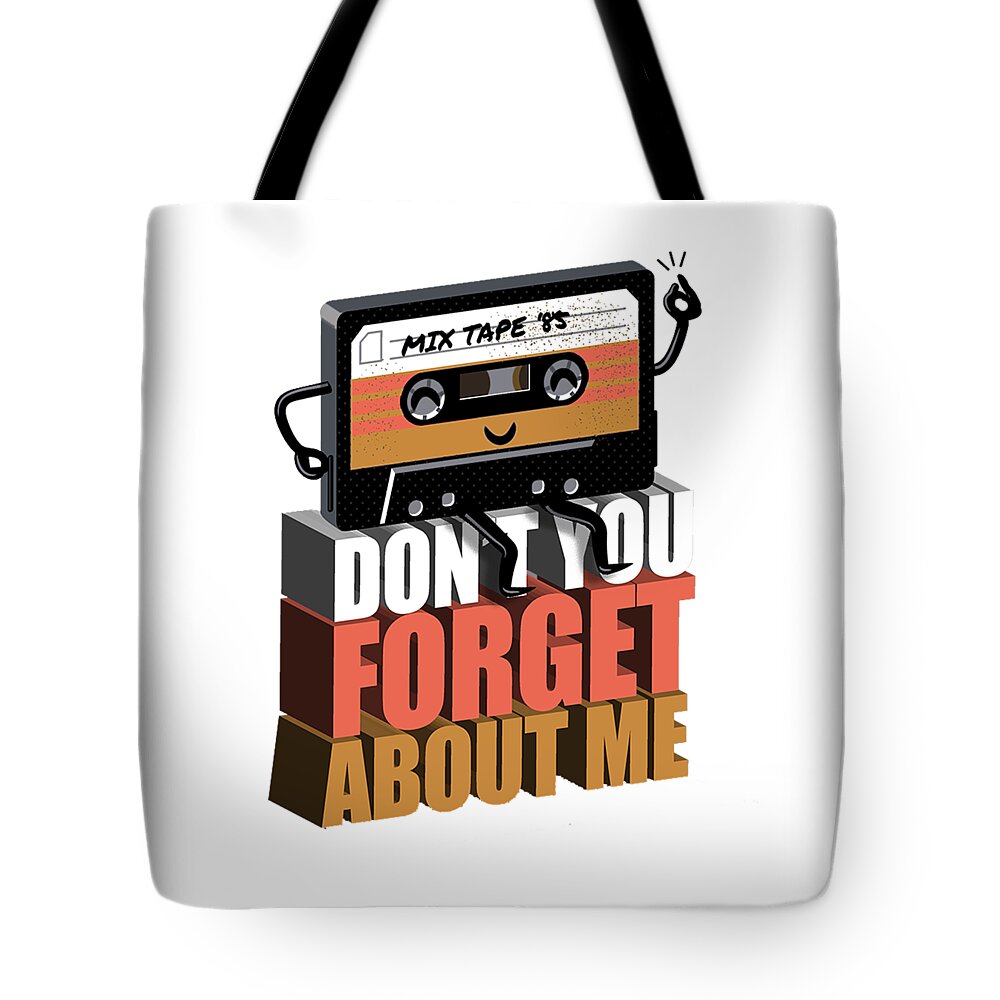 Casette Tote Bag featuring the drawing Don't You Forget About Me by Hylda Taffa