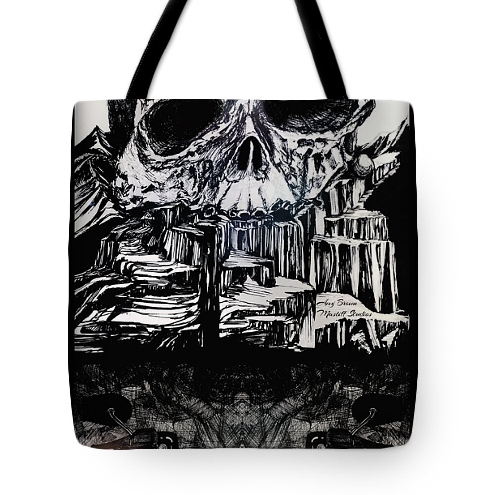 Skull Tote Bag featuring the mixed media Colorado Rider by Mastiff Studios