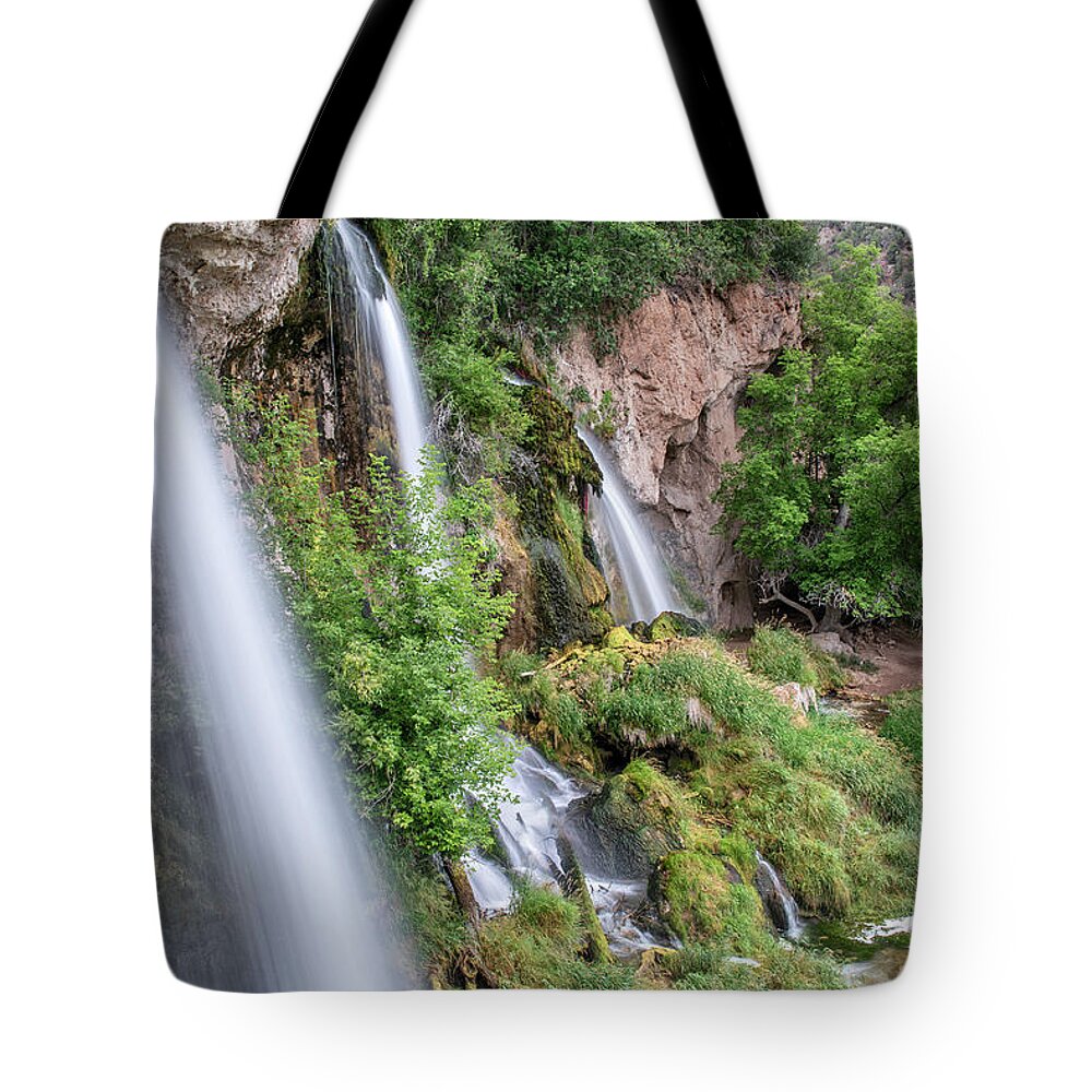 Rifle Falls Tote Bag featuring the photograph Rifle Falls by Angela Moyer