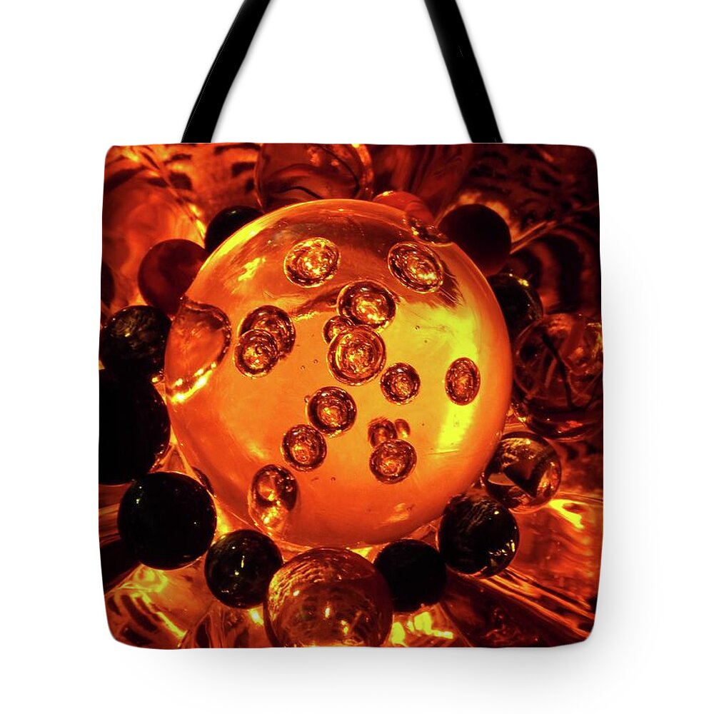 Abstract Tote Bag featuring the photograph Ringing Orange by Julie Rauscher