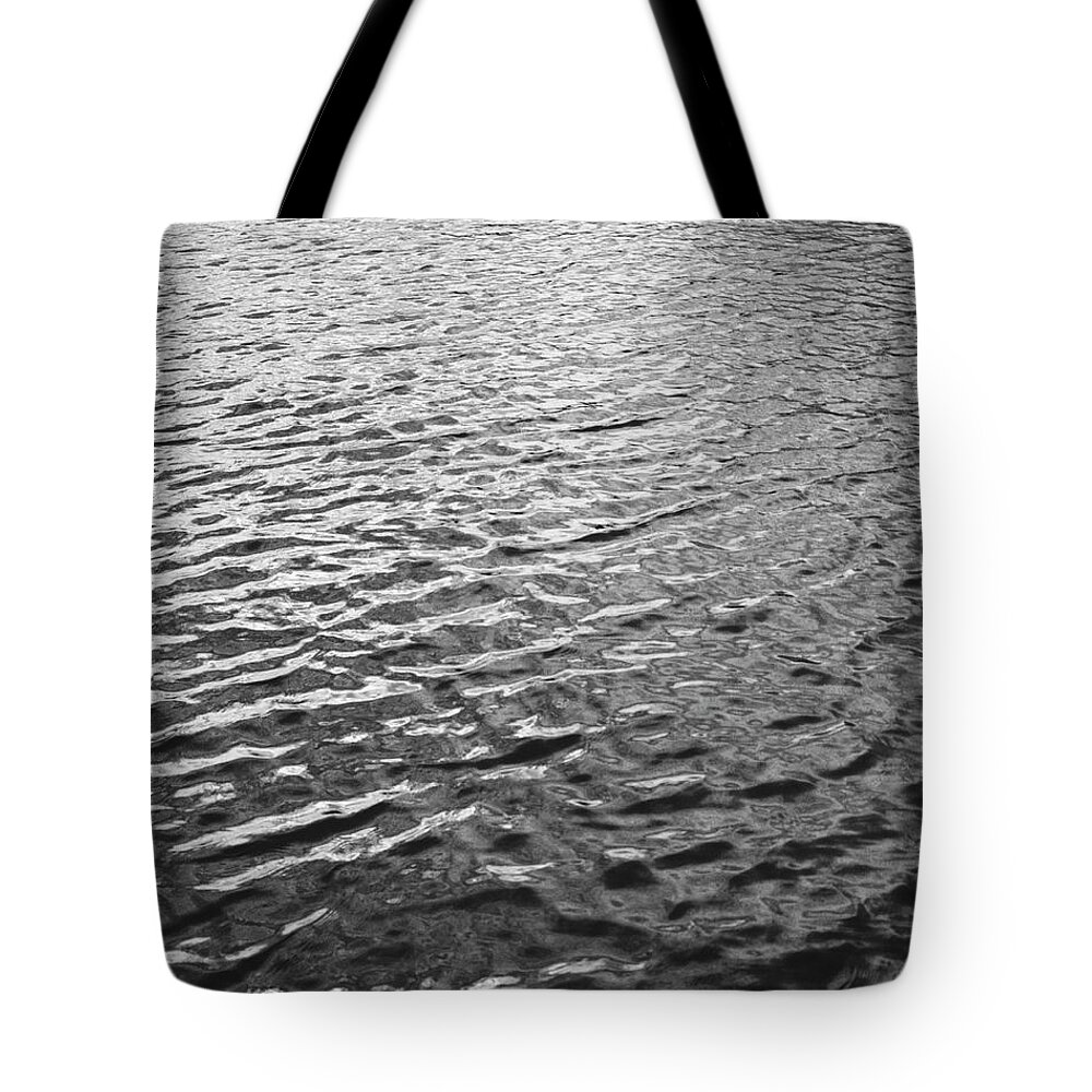 1950-1959 Tote Bag featuring the photograph Rippled Water Surface B&w by George Marks