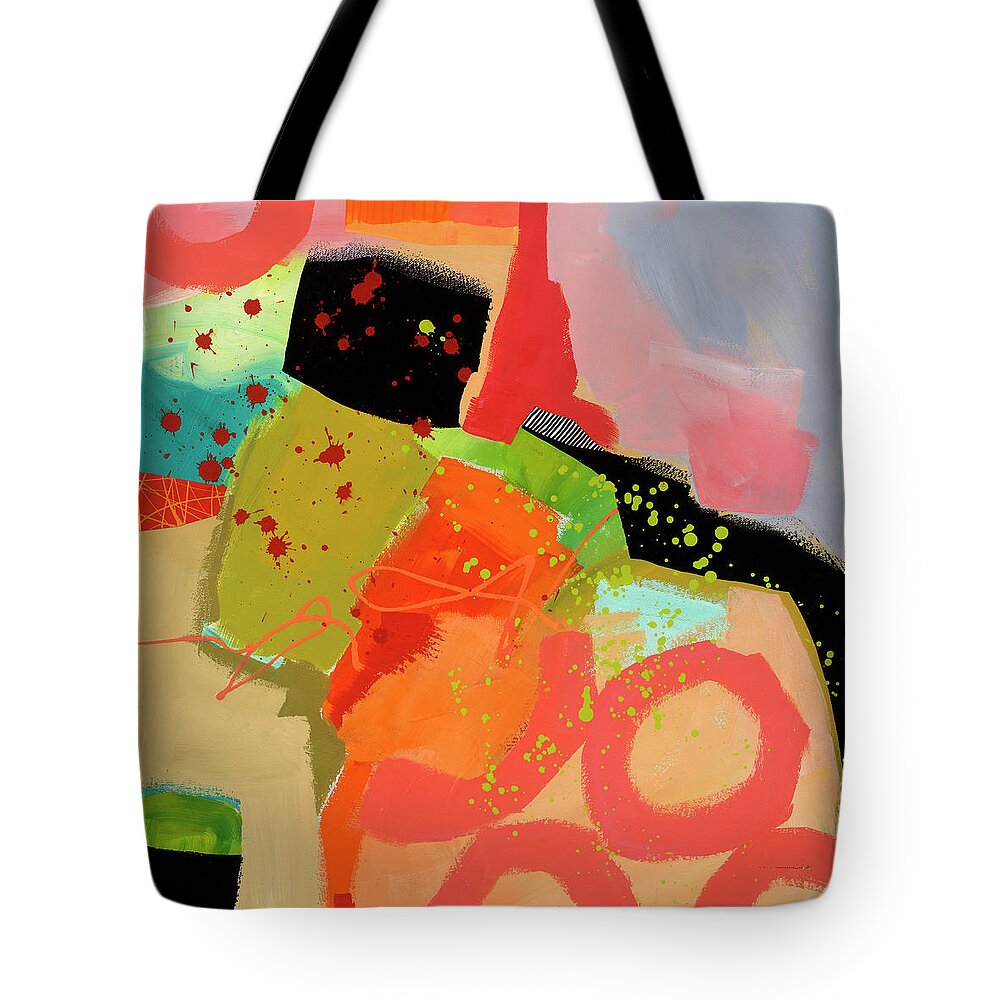 Abstract Art Tote Bag featuring the painting Rising Even Faster by Jane Davies