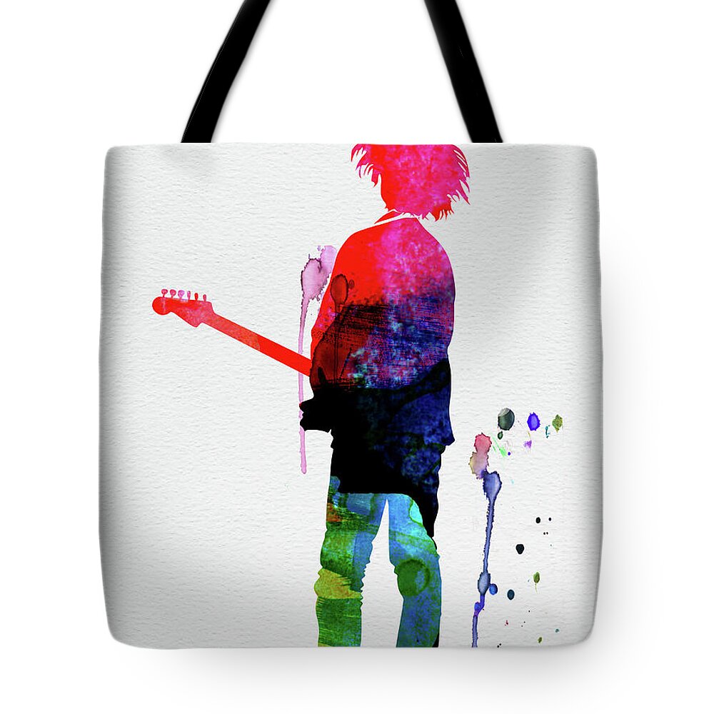 Cure Tote Bag featuring the mixed media Robert Smith Watercolor by Naxart Studio