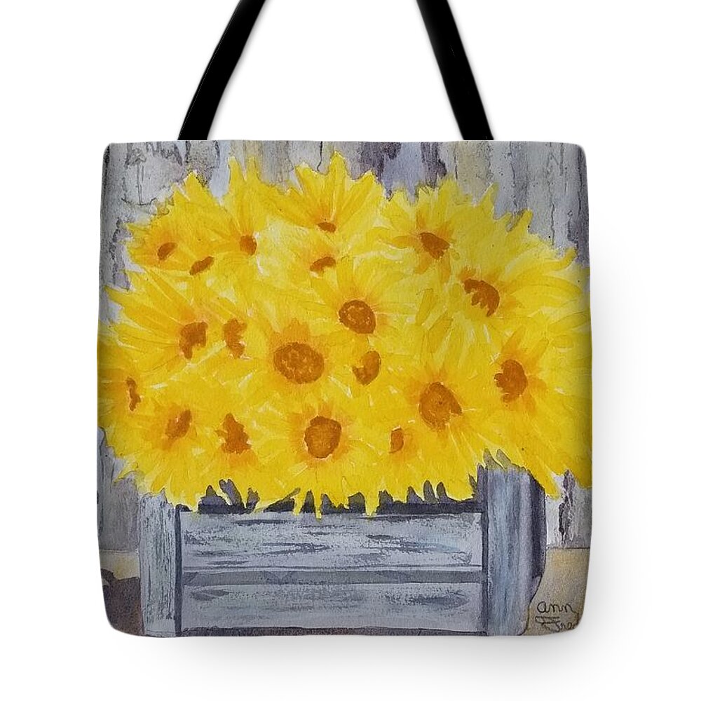 Summer Tote Bag featuring the painting Robins Bouquet by Ann Frederick