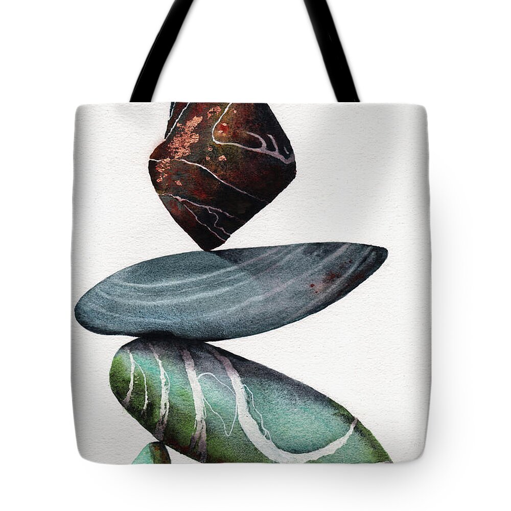 Rocks Tote Bag featuring the painting Rock Steady by Peter Williams