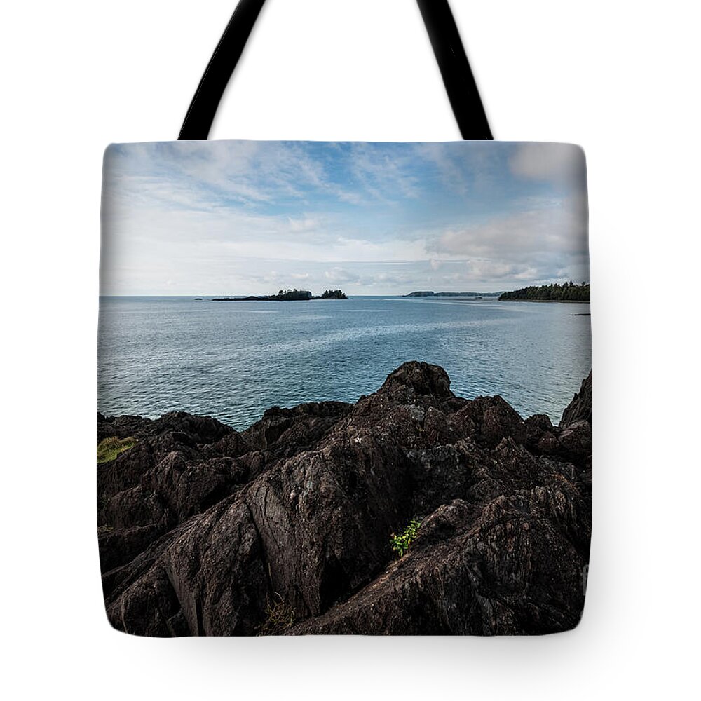 British Columbia Tote Bag featuring the photograph Rocky Coastline by Carrie Cole
