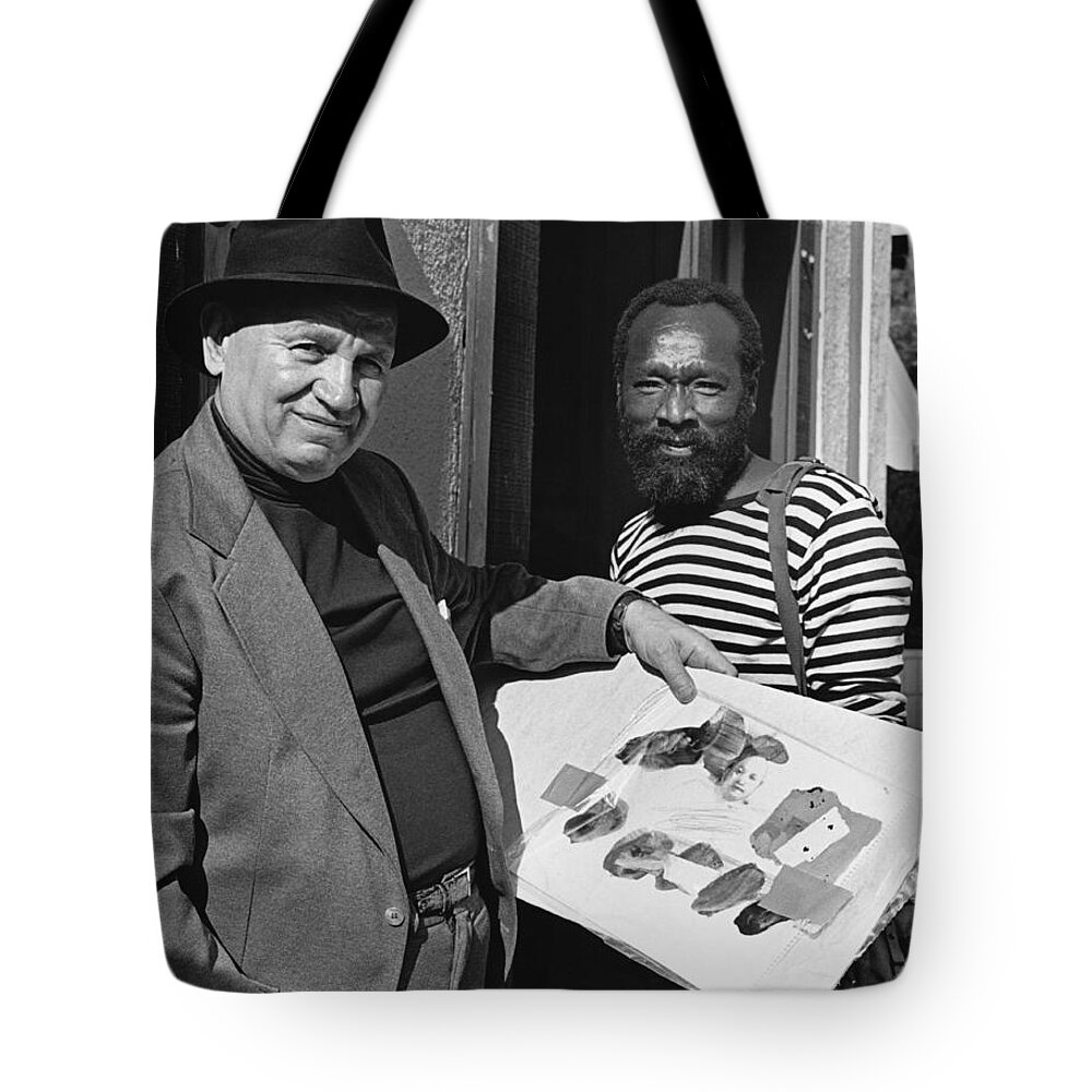 Art Tote Bag featuring the photograph Romare Bearden & Raymond Saunders by Kathy Sloane