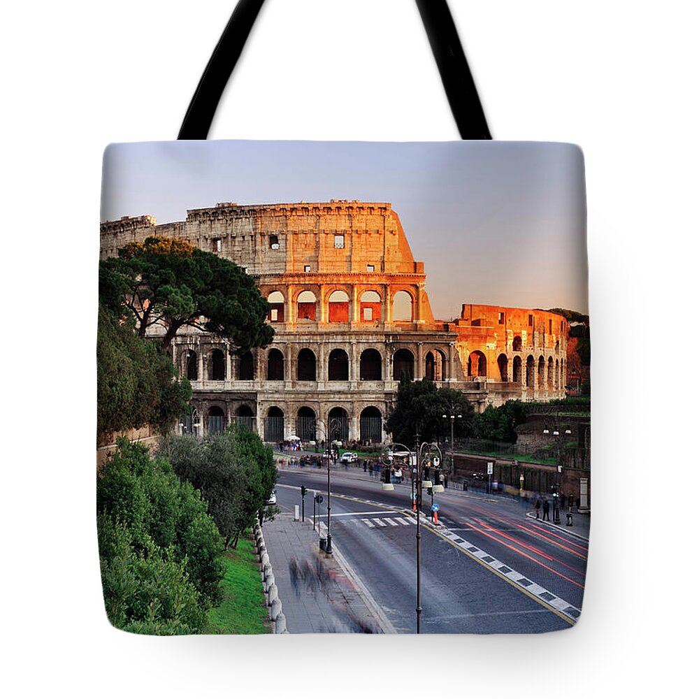 Estock Tote Bag featuring the digital art Rome, Coliseum, Italy by Riccardo Spila