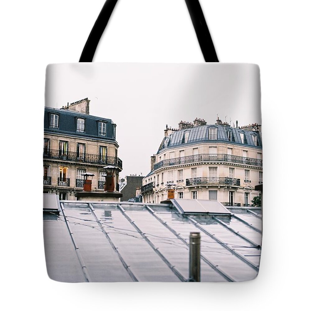 Tranquility Tote Bag featuring the photograph Rooftop View Of Parisian Houses by Martin Rettenbacher
