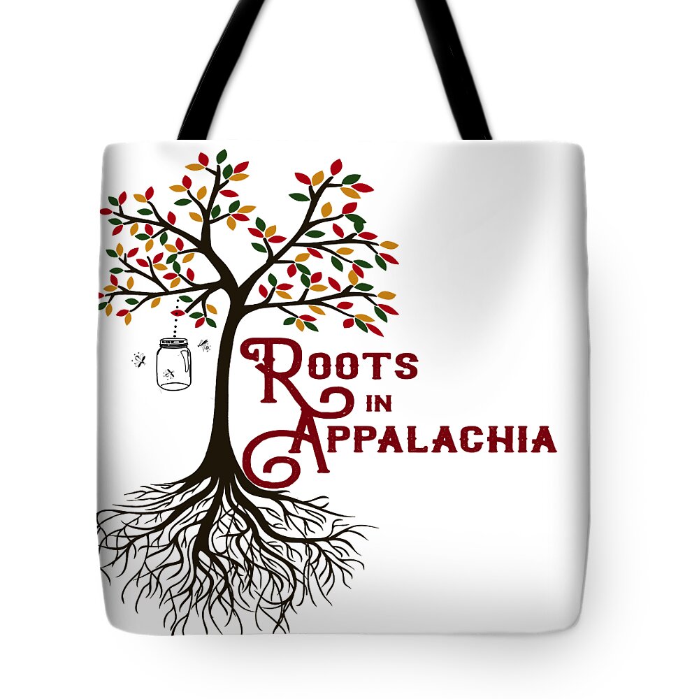 Roots In Appalachia Tote Bag featuring the digital art Roots in Appalachia Lightning Bugs by Heather Applegate