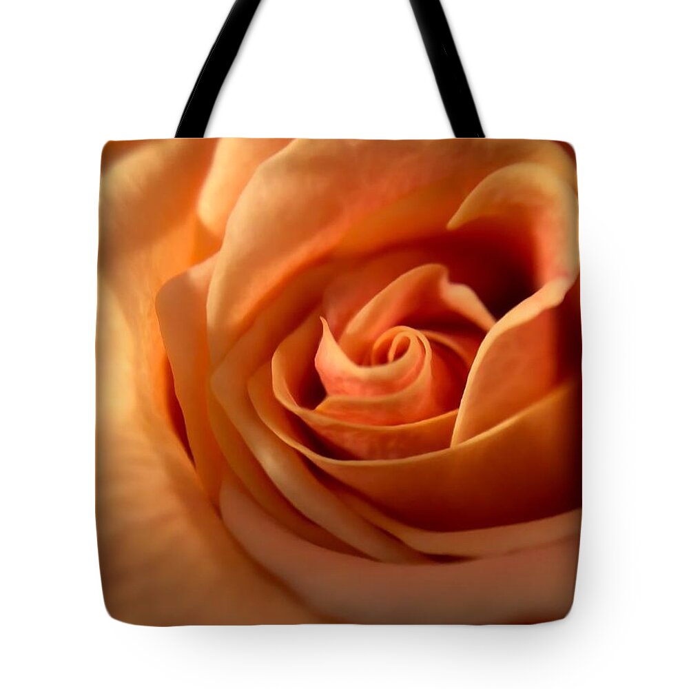 Flower Tote Bag featuring the photograph Melon-colored Rose by Anamar Pictures