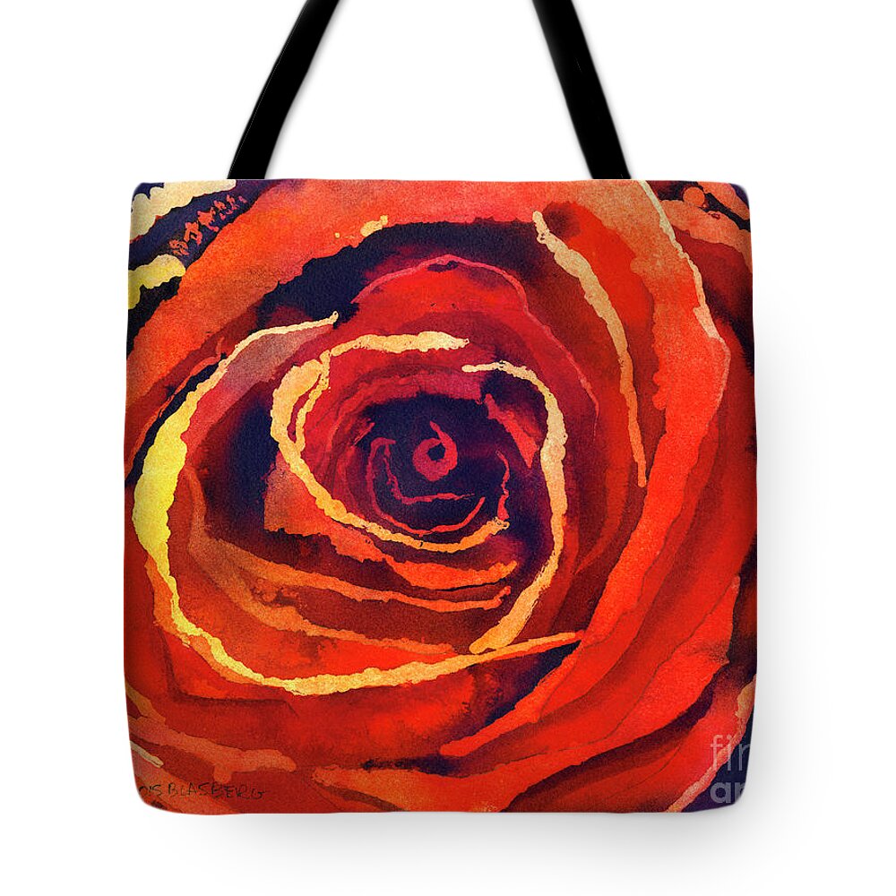 Face Mask Tote Bag featuring the painting Bold Rose by Lois Blasberg