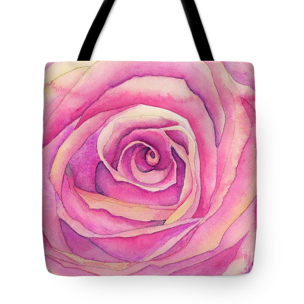 Face Mask Tote Bag featuring the painting Delicate Rose by Lois Blasberg