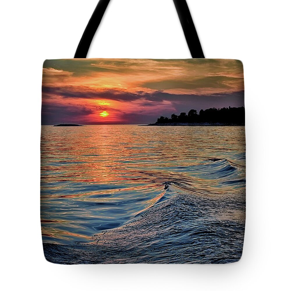 Top Artist Tote Bag featuring the photograph Rovinj Sunset by Norman Gabitzsch