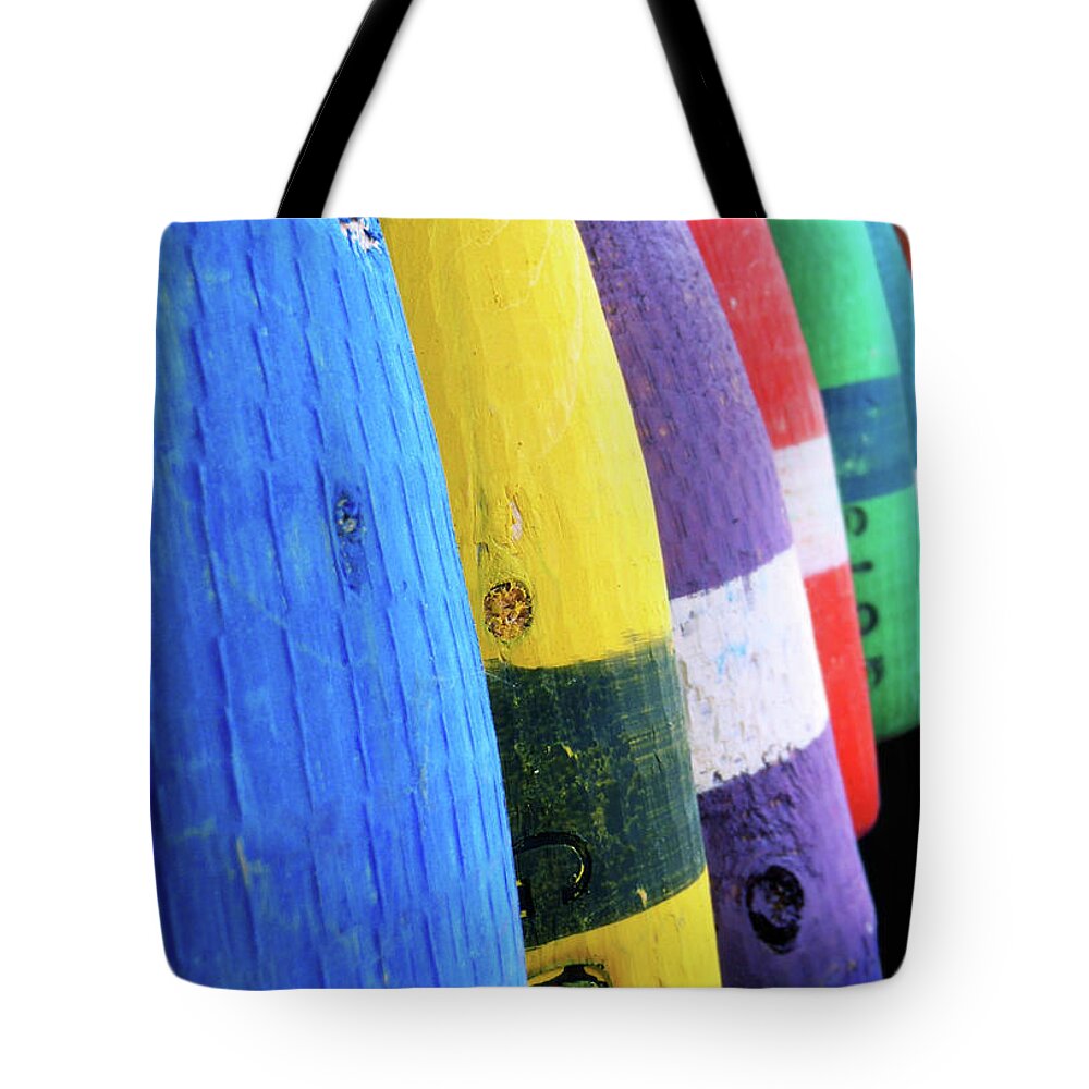 Art Tote Bag featuring the photograph Row Of Buoy by JAMART Photography