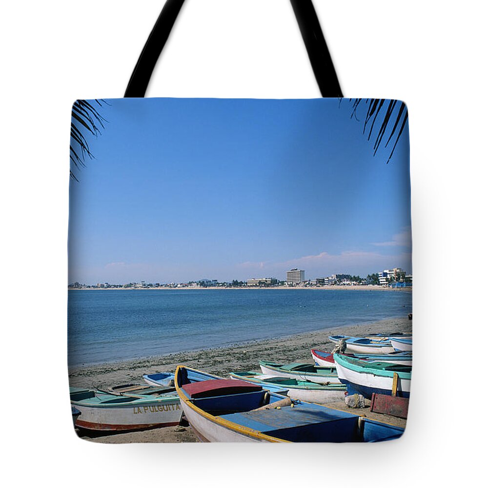 Latin America Tote Bag featuring the photograph Rowboats On Beach In Mazatlan by Adalberto Rios Szalay/sexto Sol