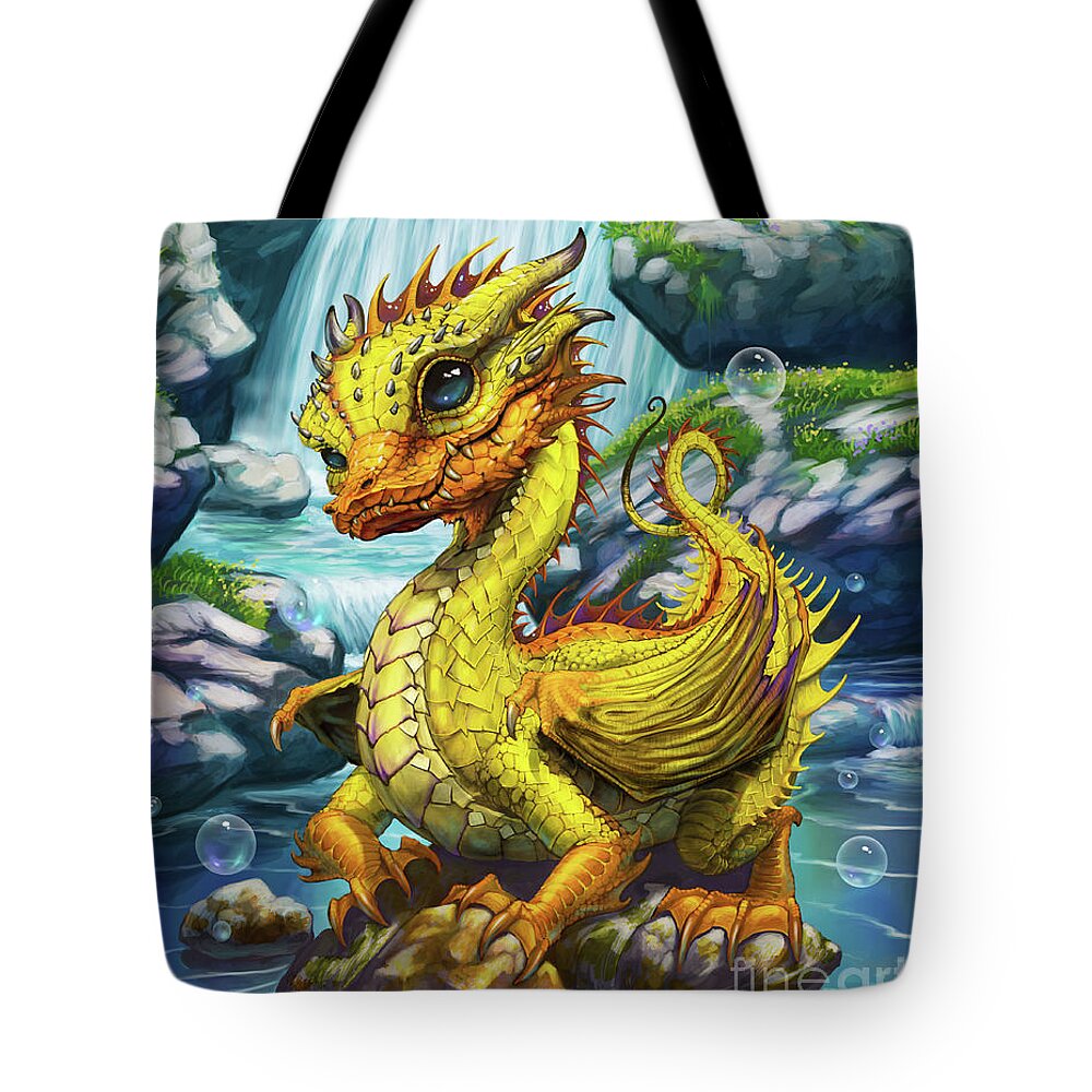 Rubber Ducky Tote Bag featuring the digital art Rubber Ducky Dragon by Stanley Morrison