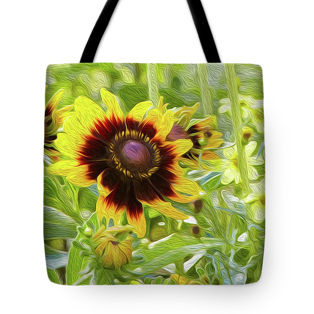 Plants Tote Bag featuring the digital art Rudbeckia style by Garden Gate magazine