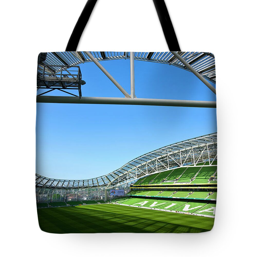 Estock Tote Bag featuring the digital art Rugby Stadium, Dublin, Ireland by Stefano Amantini