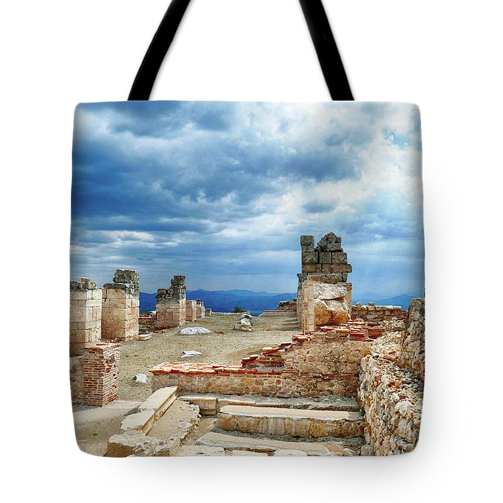 Roman Tote Bag featuring the photograph Ruins of Roman baths at Sagalassos by Steve Estvanik