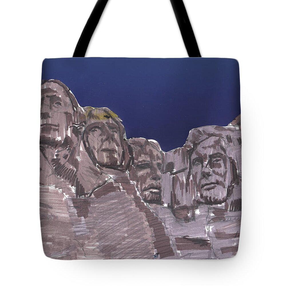 United Tote Bag featuring the digital art Rushmore markers by Andrea Gatti