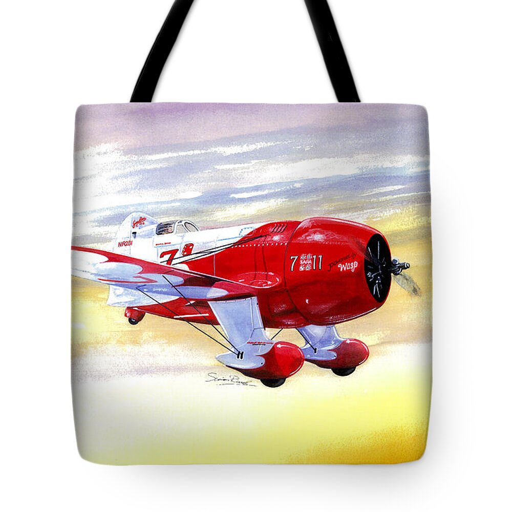 Granville Tote Bag featuring the painting Russell Thaw's Gee Bee R2 by Simon Read