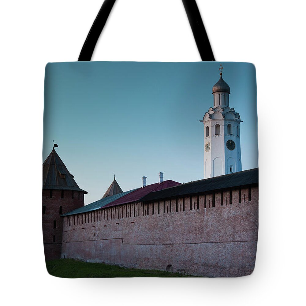 Tranquility Tote Bag featuring the photograph Russia, Novgorod Oblast, Veliky Novgorod by Walter Bibikow