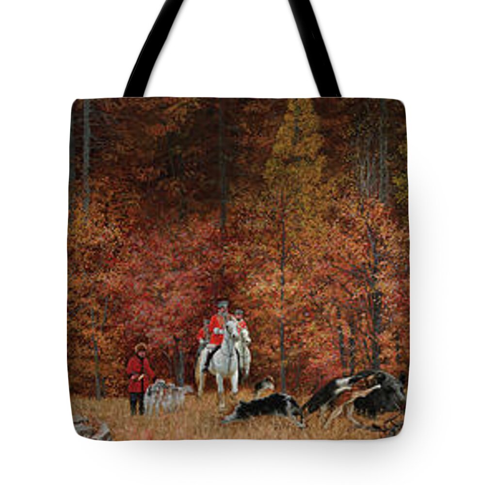 Russian Tote Bag featuring the painting Russian Hunting by Simon Kozhin