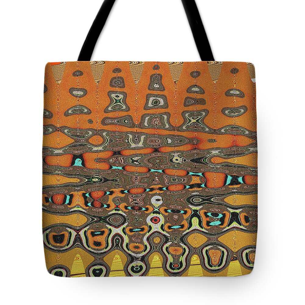 Saguaro Forest Abstract E4d Tote Bag featuring the digital art Saguaro Forest Abstract e4d by Tom Janca