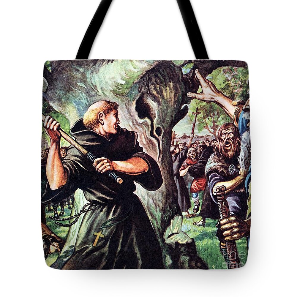 Ax Tote Bag featuring the painting Saint Boniface by Michael Godfrey