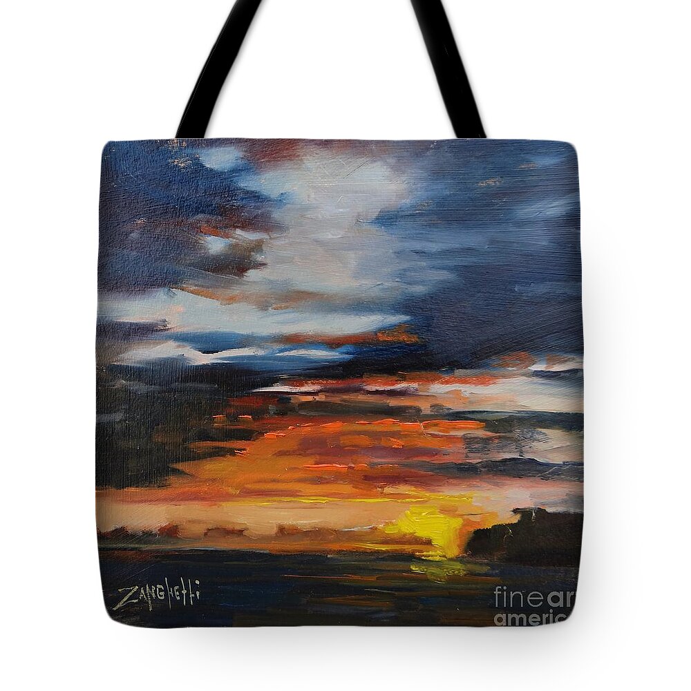 Saint Martin Tote Bag featuring the painting Saint Martin Sunset by Laura Lee Zanghetti