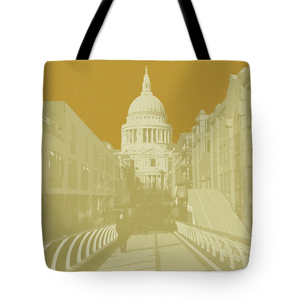 Pop Art Gallery Online Art Tote Bag featuring the photograph Saint Pauls - Apricot by BFA Prints
