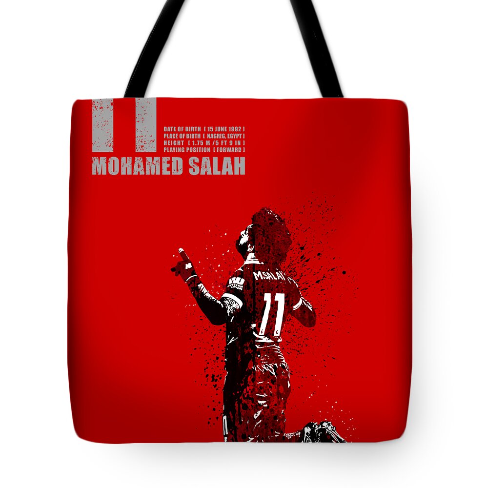 Football Tote Bag featuring the painting Salah by Art Popop