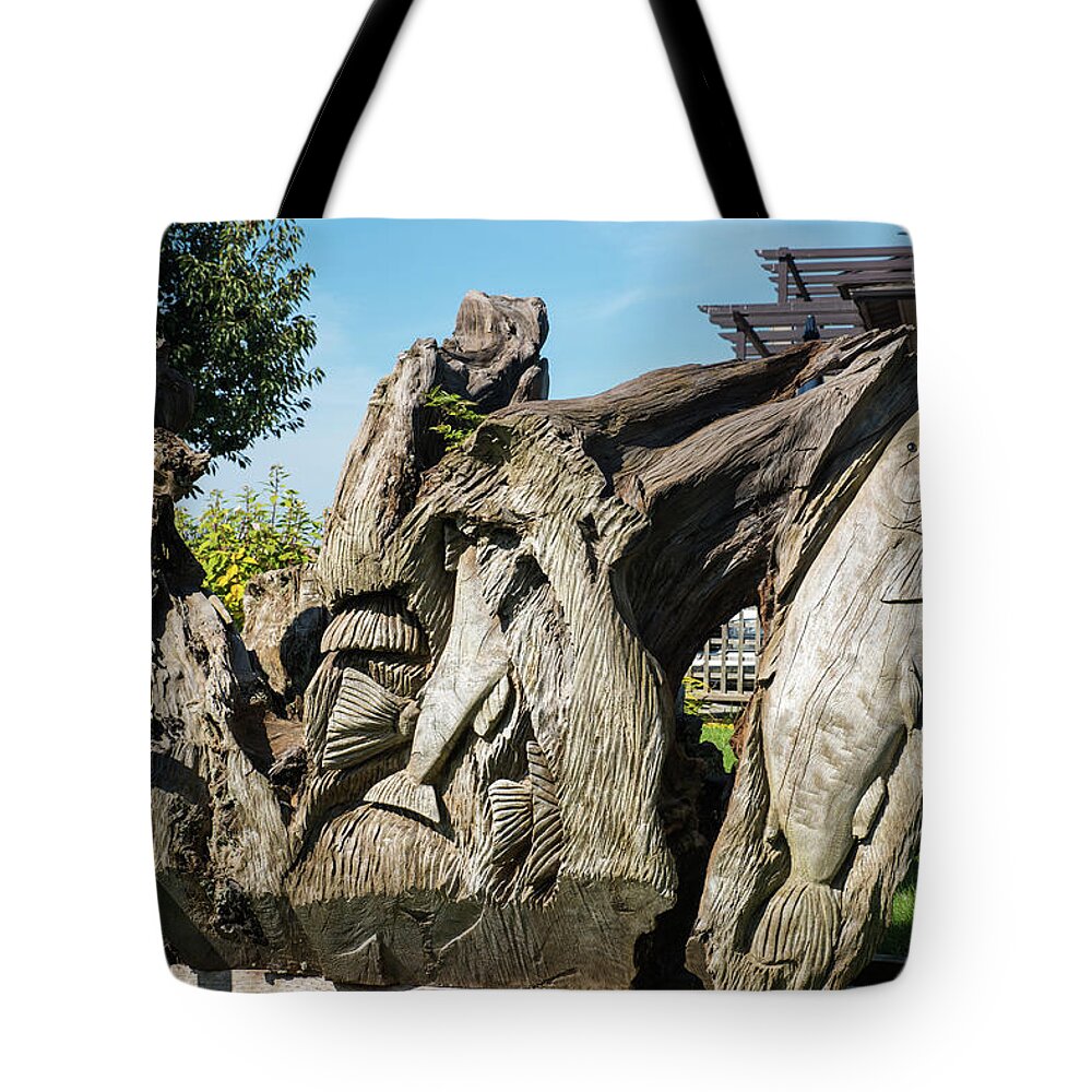 Salmon Returning Home Tote Bag featuring the photograph Salmon Returning Home by Tom Cochran