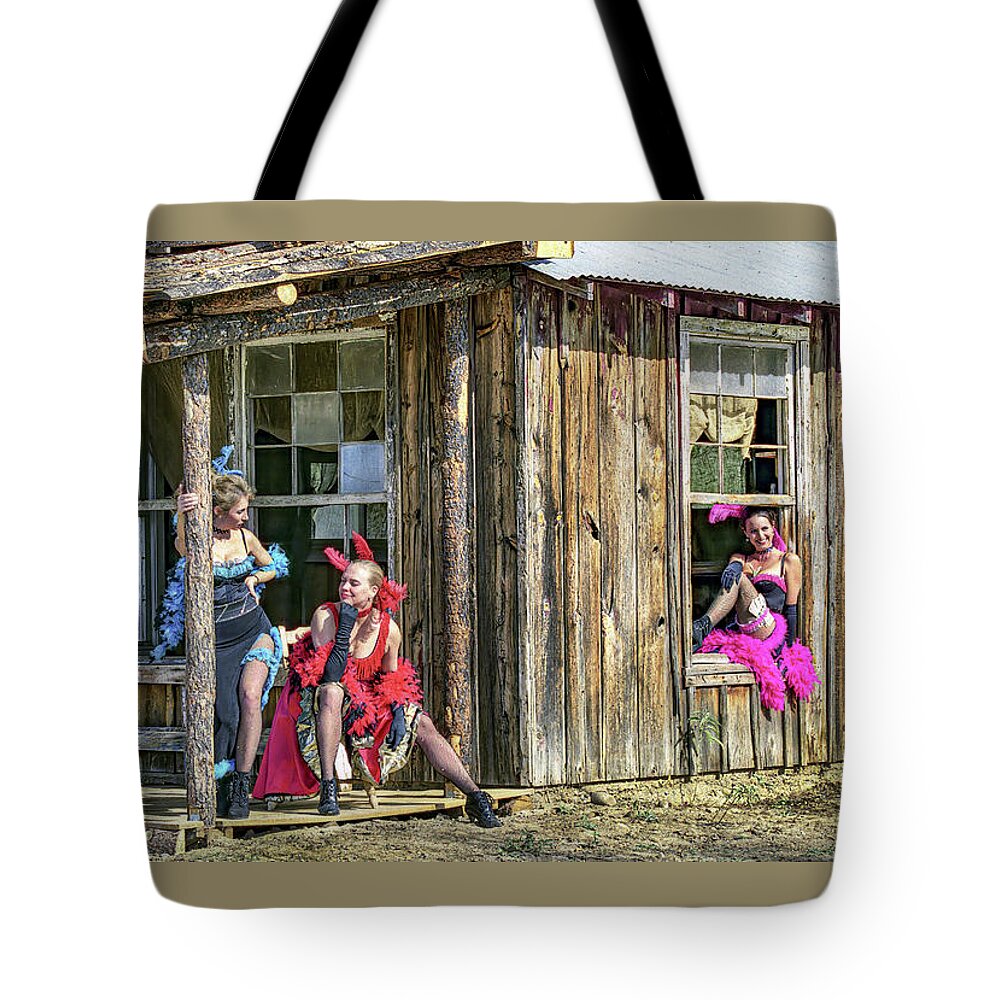 Saloon Tote Bag featuring the photograph Saloon Girls by Don Schimmel