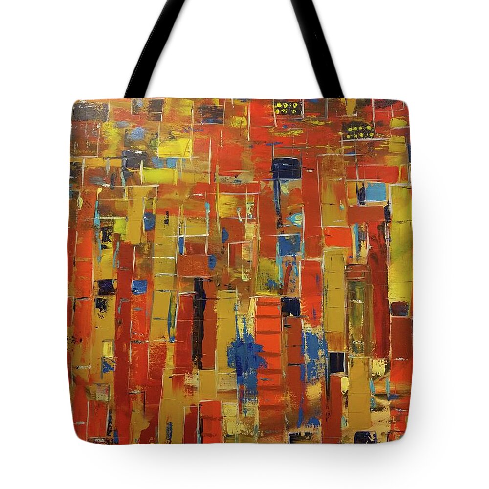 Cityscape Tote Bag featuring the painting San Francisco State of Mind by Raji Musinipally
