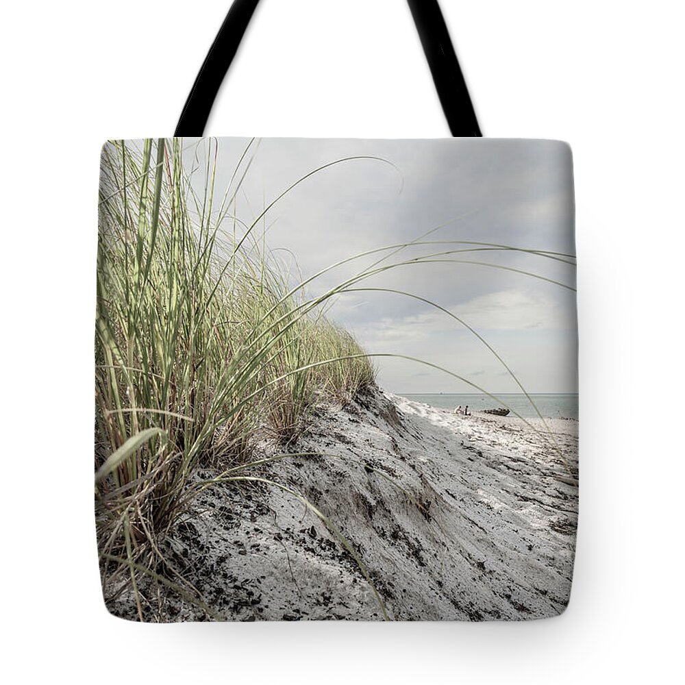 Estock Tote Bag featuring the digital art Sand Dunes On The Beach by Laura Diez
